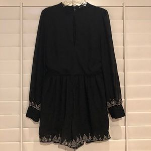 Black, stitch detail romper